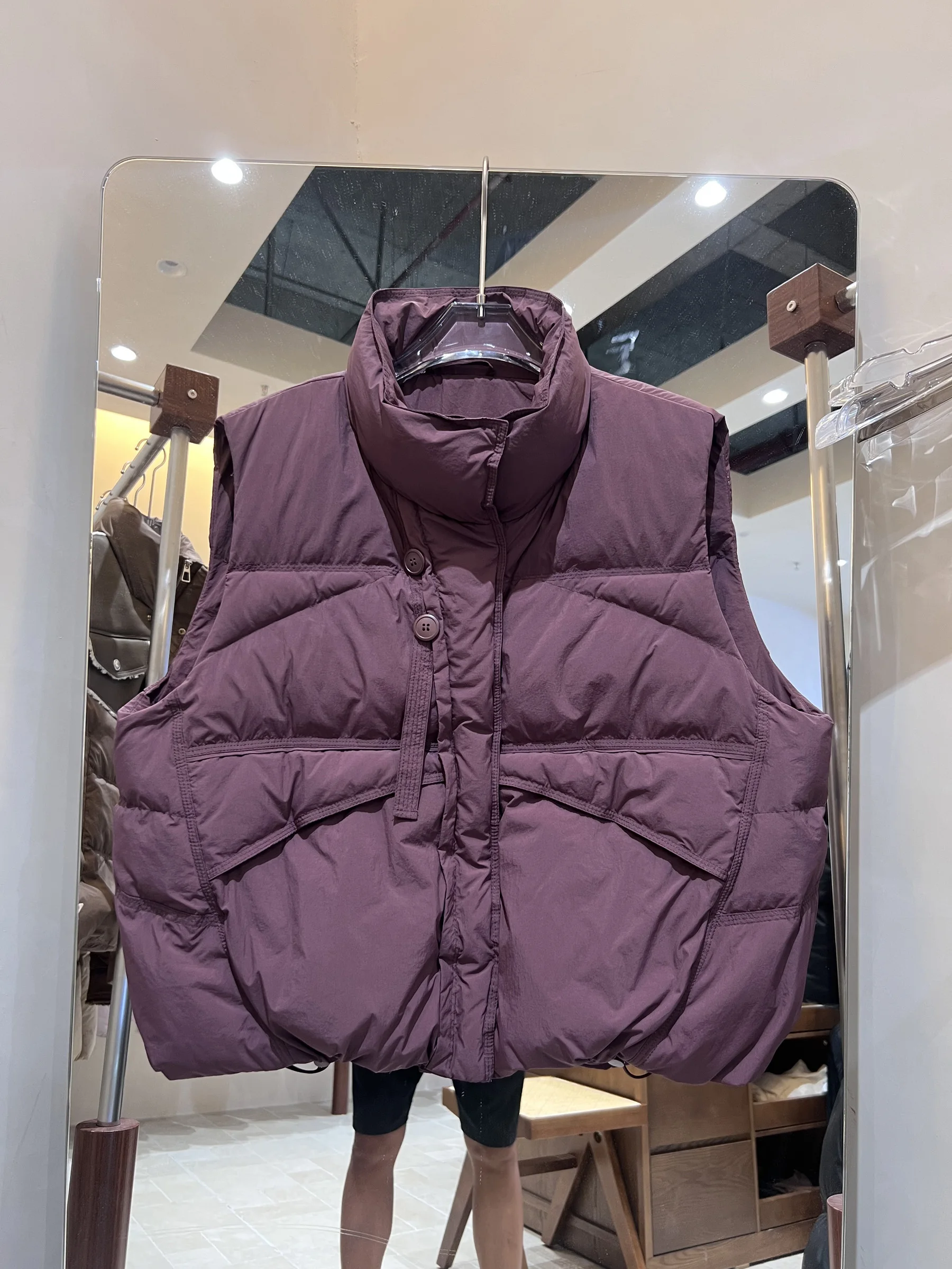 Colete feminino 2025 novo coreano sle gola ort leve casual branco du para baixo jaet oulder na moda