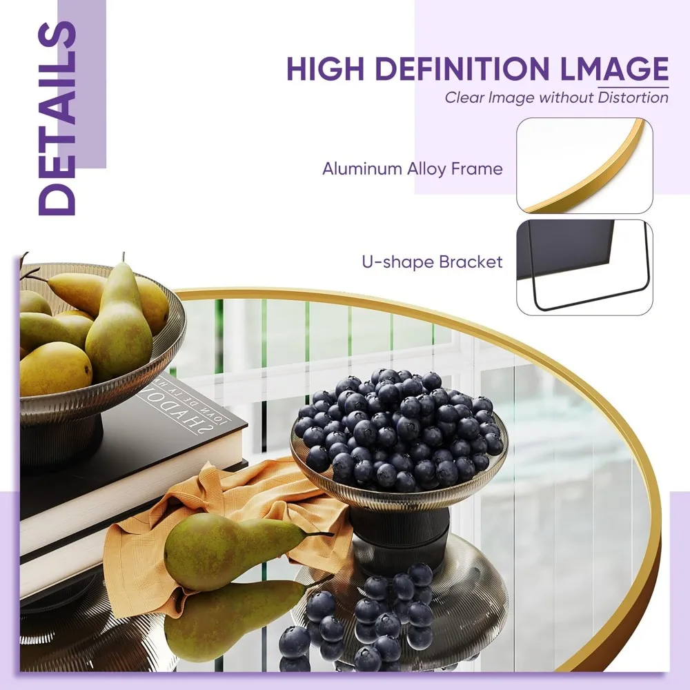 Gewölbter, bodenstehender Ganzkörperspiegel, 68 x 26 freistehend, für Schlafzimmer, zum Aufhängen montierbar, großer Wandspiegel