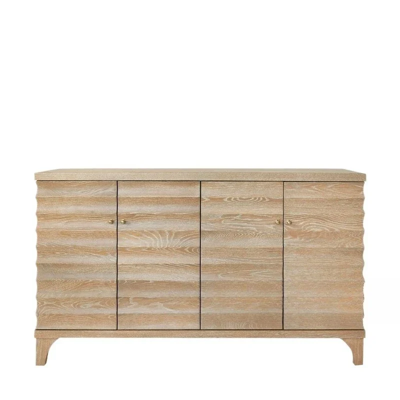 

Meiquan solid wood dining side modern simple restaurant storage cabinet integrated against the wall shoe cabinet