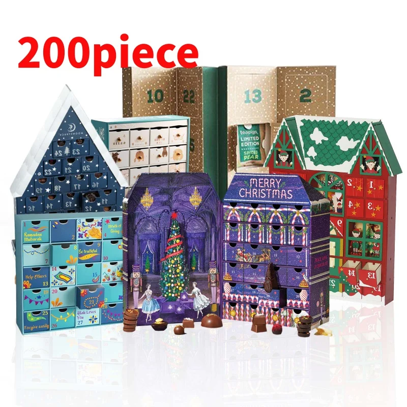 20 0piece.Custom.Custom Countdown Box Luxury 24 Days Advent Calendars Box Packaging