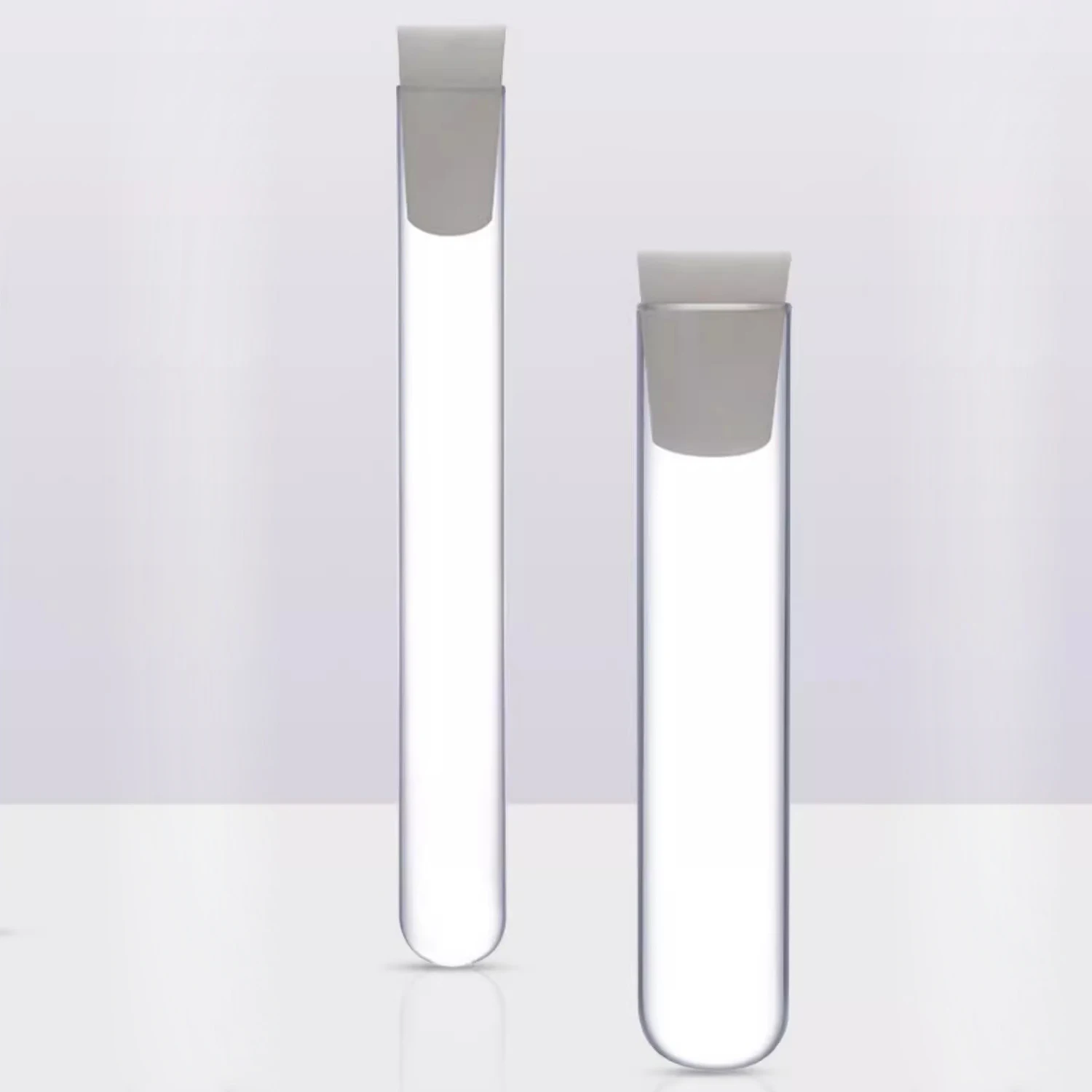 A pack of glass test tubes with silicone stopper, flat mouth and round bottom test tubes, high borosilicate glass laboratory con