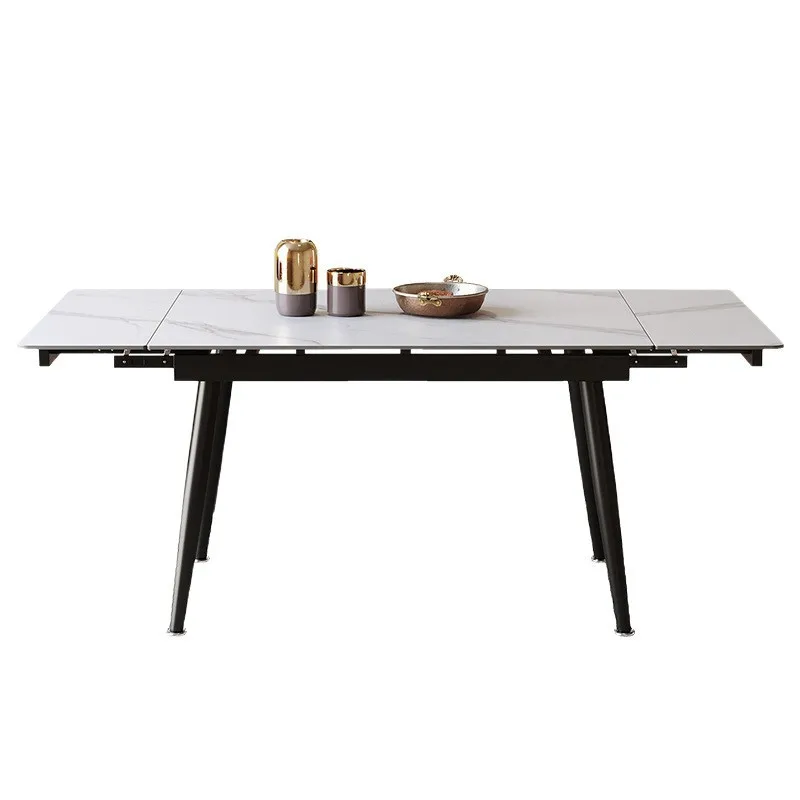 Retractable Pull Rock Slab Dining Table Composite Board Household Small Apartment Light Luxury Stretch Folding Rectangular
