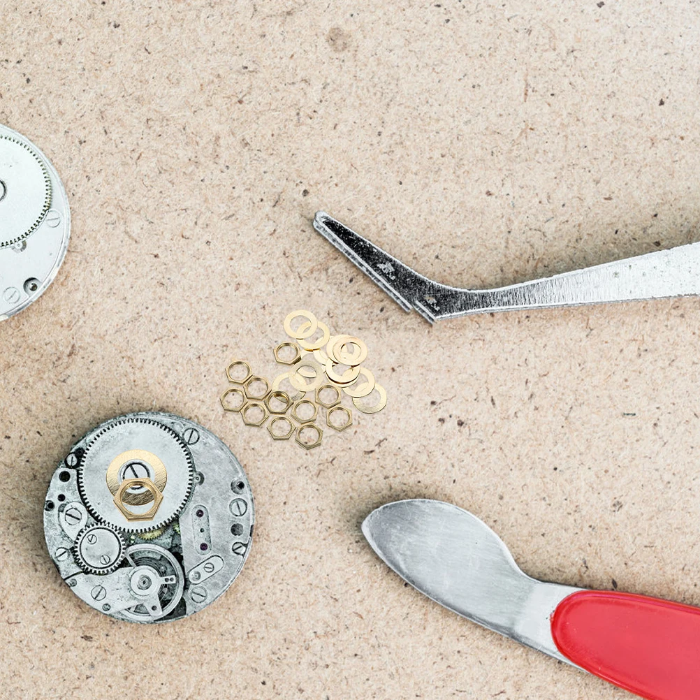 

20pcs Wall Parts Golden Repair Kit Clock Making Accessories Nut Washer Diy Quartz Clock Fittings Mechanism Replacement Home