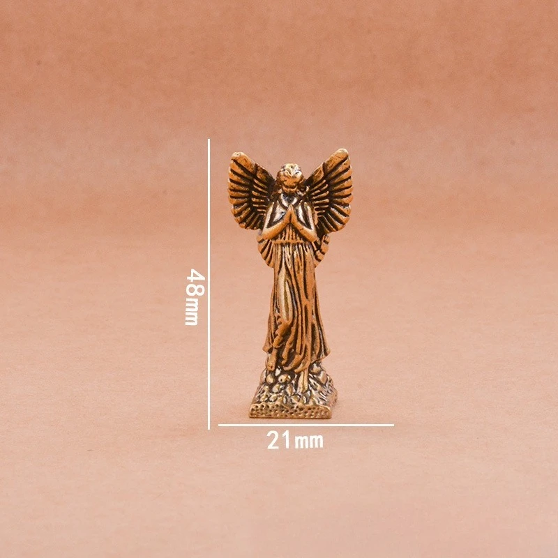 1 PC Cute Cupid Mini Craft Brass Praying Angel Small Ornament Home Decoration Accessory Unique Copper Figurines Lovely Present