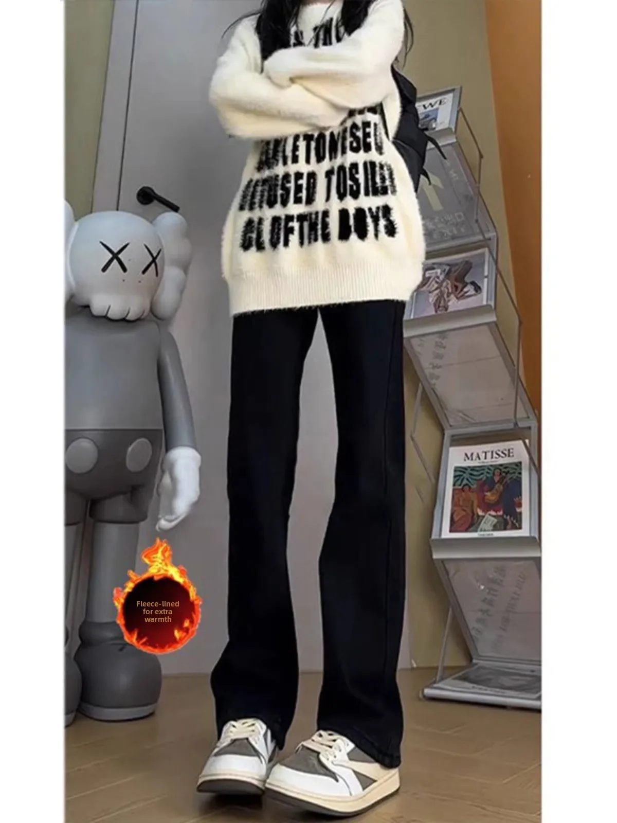 

Мужские джинсы Bla Fce на флисовой подкладке, зимние, теплые, утепленные, приталенные, расклешенные, длинные брюки, прямые джинсы, молодежные, модные, хлопковые...