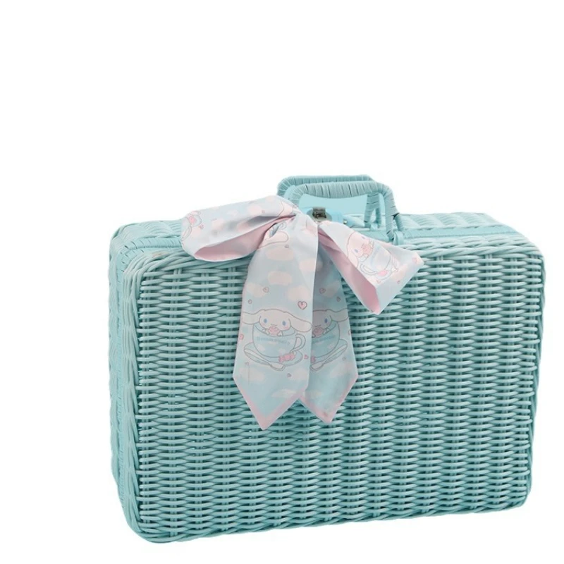 Girl's Heart Stationery Set Gift Box, Blue Rattan Box Hand Account Elementary School Students