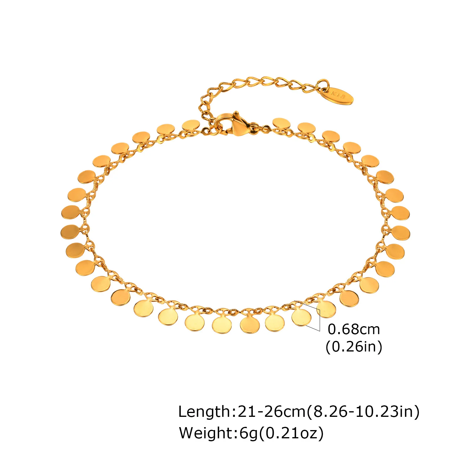 Layered 18K Gold Plated Anklet Set for Women