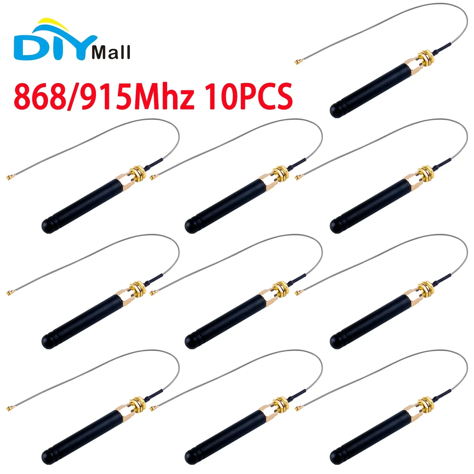 U.FL to SMA Antenna 10Pcs Set 868MHz 915MHz 2dBi 10W Max Power for Development Modules Wireless Communication