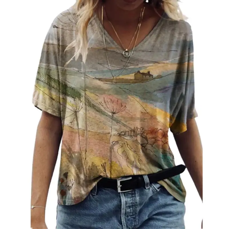 Oversized 3d Abstract Print Women\'s T-shirt Casual Loose Short-sleeved Top Tee Ladies Tshirt 5xl Streetwear  Clothes Summer 2022