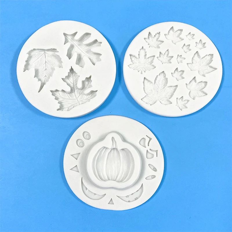 Pumpkin Maple Leaves Mold-YAWOOYA Fall Fondant Molds Silicone for Fall Harvest Thanksgiving Halloween Cake Decorations Mold Choc