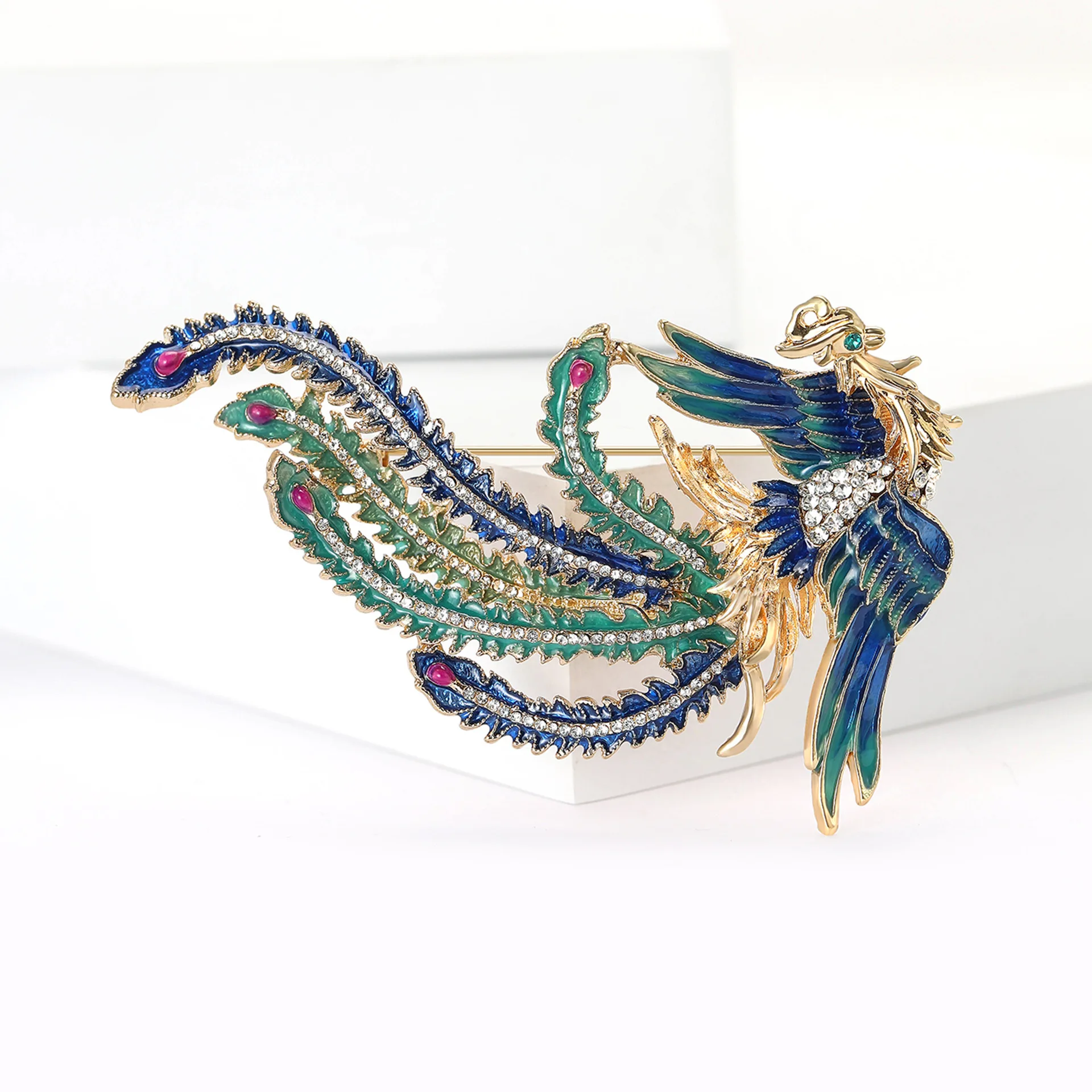 The Leader of All Birds Phoenix Brooches Ancient Legendary Creatures Pin Up Designer Wedded Broach Scarf Clips Jewelry