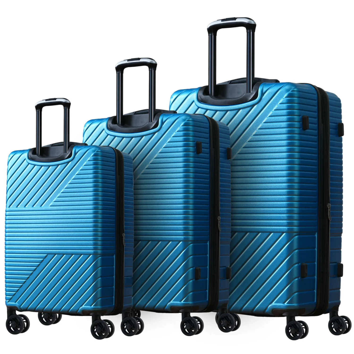 

Hardshell Luggage Sets 3 Piece double spinner 8 wheels Suitcase with TSA Lock Lightweight 20''24''28''