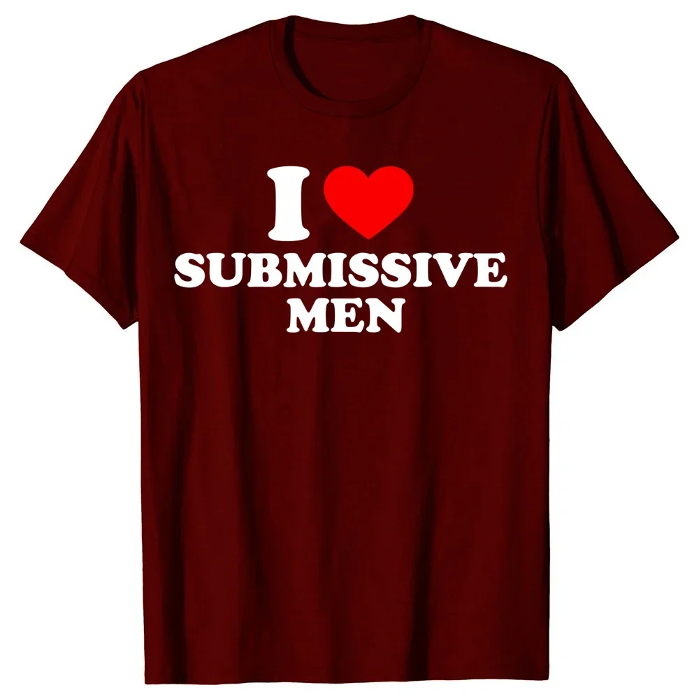 Cotton Streetwear Short Sleeve Birthday Gifts Summer Style T-shirt Mens Clothing Funny I Love Submissive Men Heart T Shirts