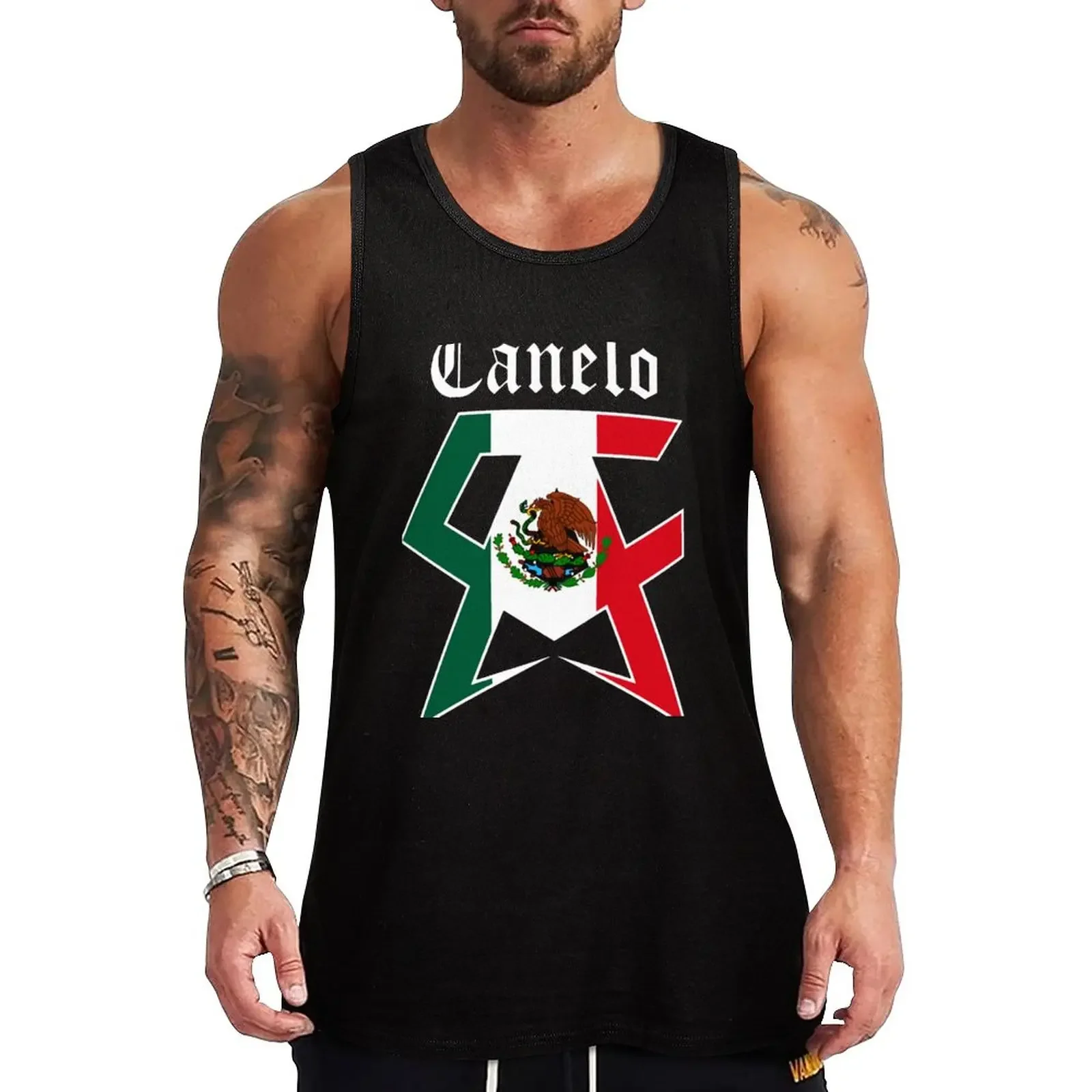 

New Canelo Alvarez Tank Top t-shirts for Men's gym tops Man clothes for gym Men's cotton t-shirt