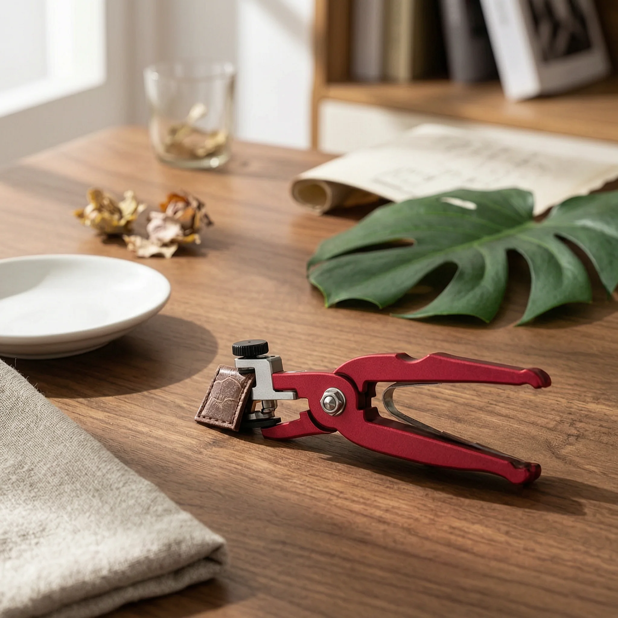 Leather Strap Plier with Adjustment Knob Labor-Saving Watch Band Cutter Pliers Comfortable Grip Tool Long-Lasting