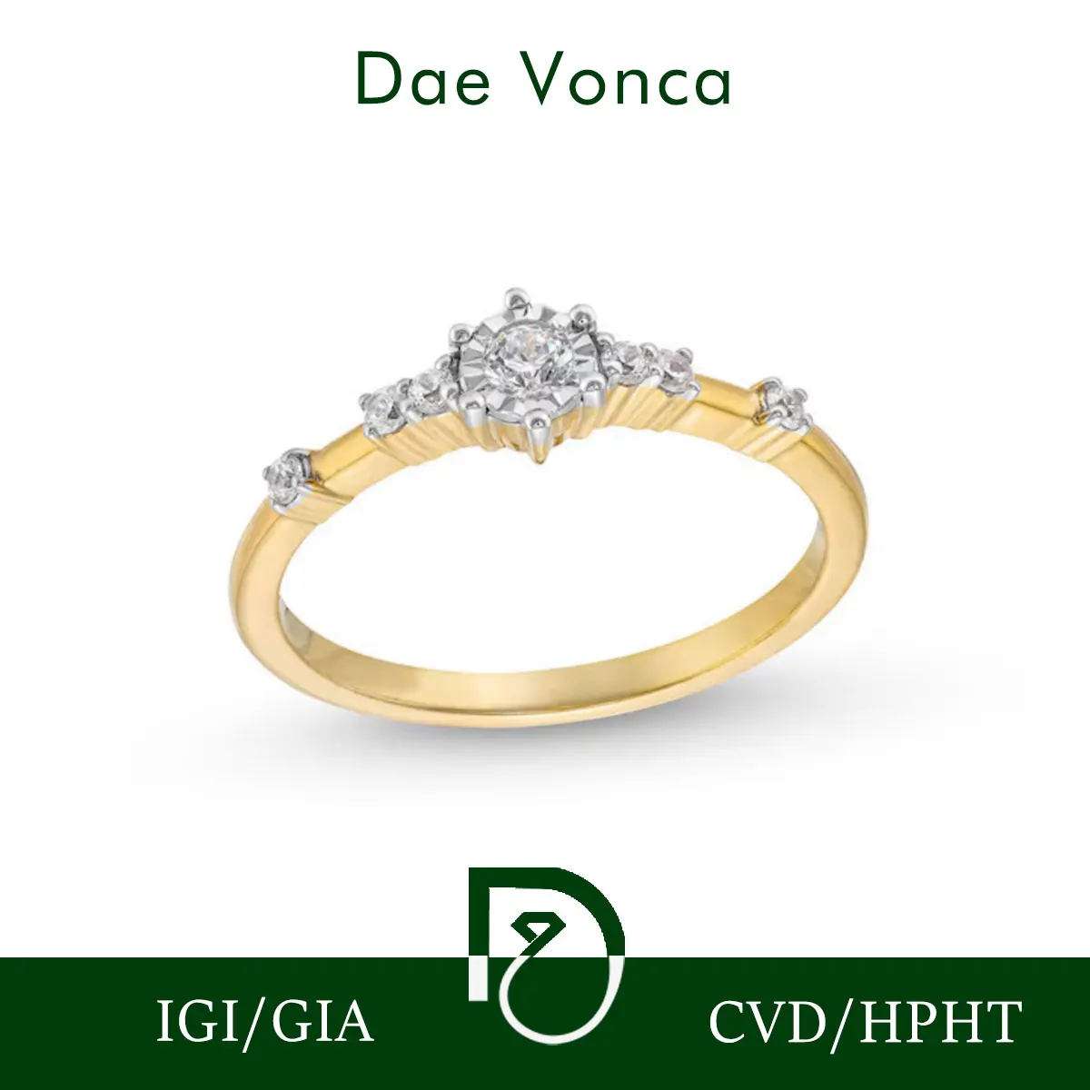 

Кольцо с бриллиантом из желтого золота 9K/14K/18K с боковым камнем, круглое кольцо с бриллиантом, выращенное в лаборатории, ювелирные изделия с бриллиантами для кольца-обещания