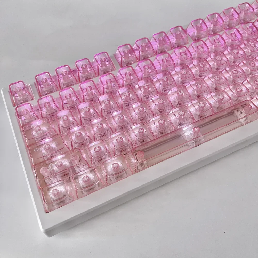 Emerald Green Agate Crystal Key Cap PC UV Transfer OEM 115 Key for Mechanical Keyboard 61/64/68/75/104/108