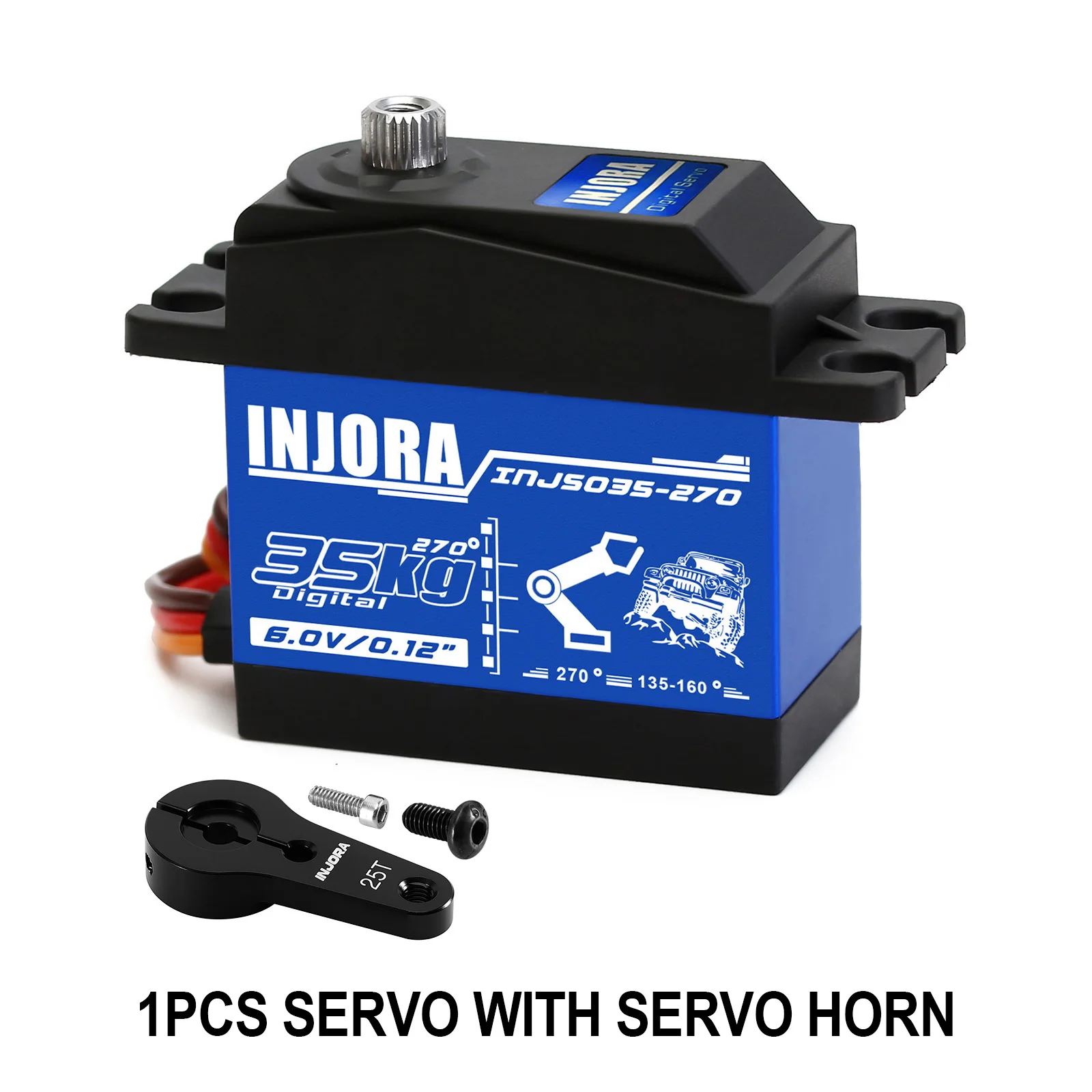 INJORA INJS025 INJS035 Digitale Servo 25KG 35KG Grote Koppel Waterdichte Servo's voor RC Auto Crawler SCX10 Truck robot Upgrade Onderdelen