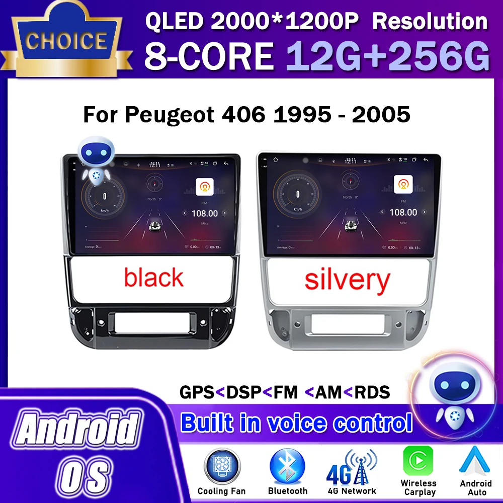 

for Peugeot 406 1995 - 2005 Android OS Voice control Car Radio Multimedia Stereo Player GPS Navigation DSP Carplay WiFi