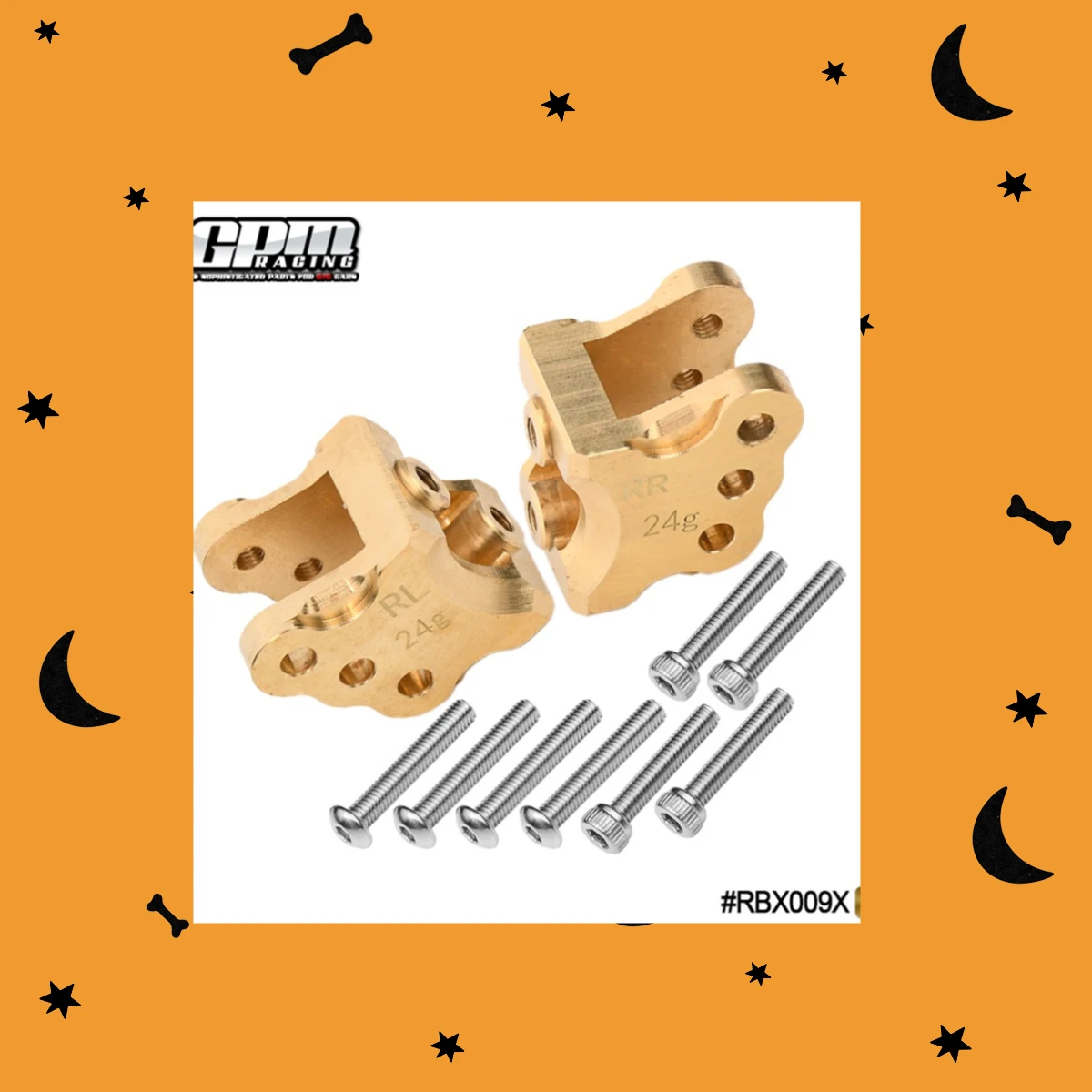 GPM Brass Front/Rear Axle Mount Set For Suspension Links For AXIAL 1/10 RBX10 Ryft AXI03005