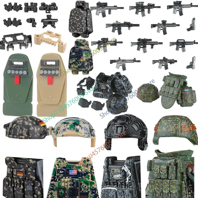 

Конструктор MOC: Фигурки спецназа, армейская форма США, солдаты KSK VDV, полицейские, военные, оружие, шлемы, игрушка-конструктор T13