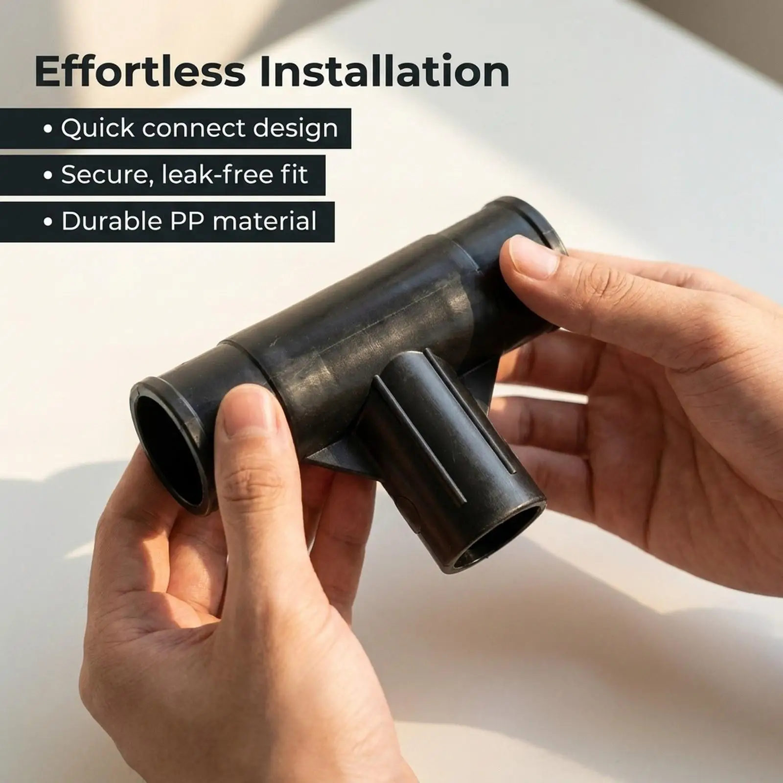 Leakproof Pool Hose Adapter Connector Black PP Plastic for Rectangular Removable Pool and Inflatable Pool Patch Use