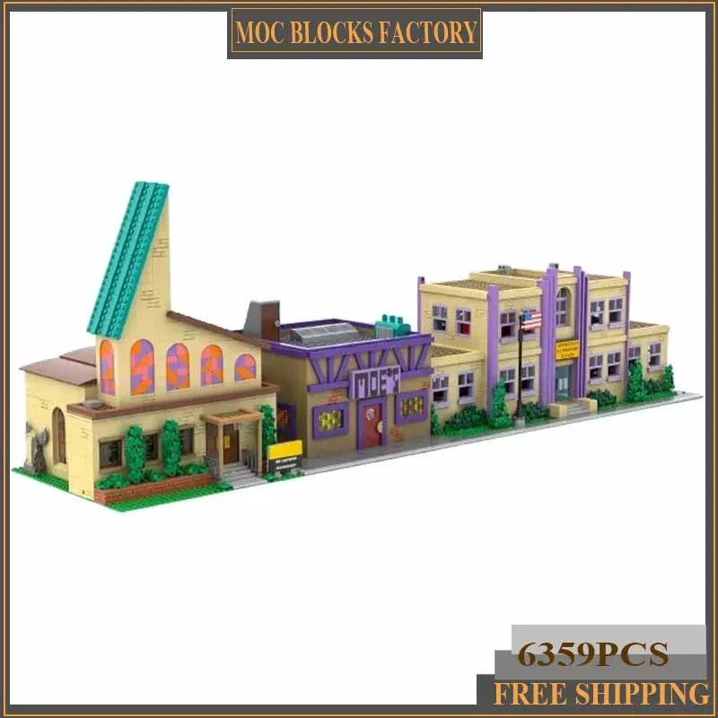 City Street View Model Moc importer Bricks, 105 Field Architecture Technology, Modular Night Gift, Christmas Toy, DIY Set Assembly