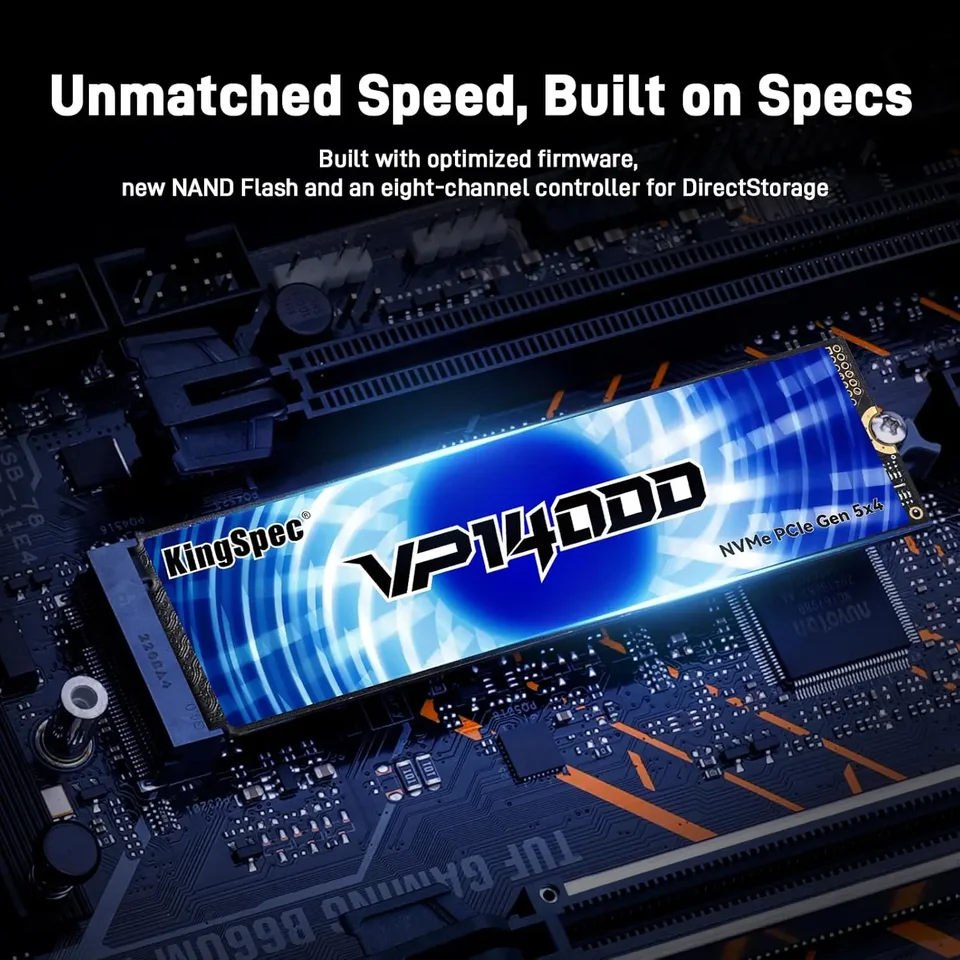 KingSpec SSD M2 PCIe5.0 1TB 2TB 4TB Solid State Drive 14000MB/S M