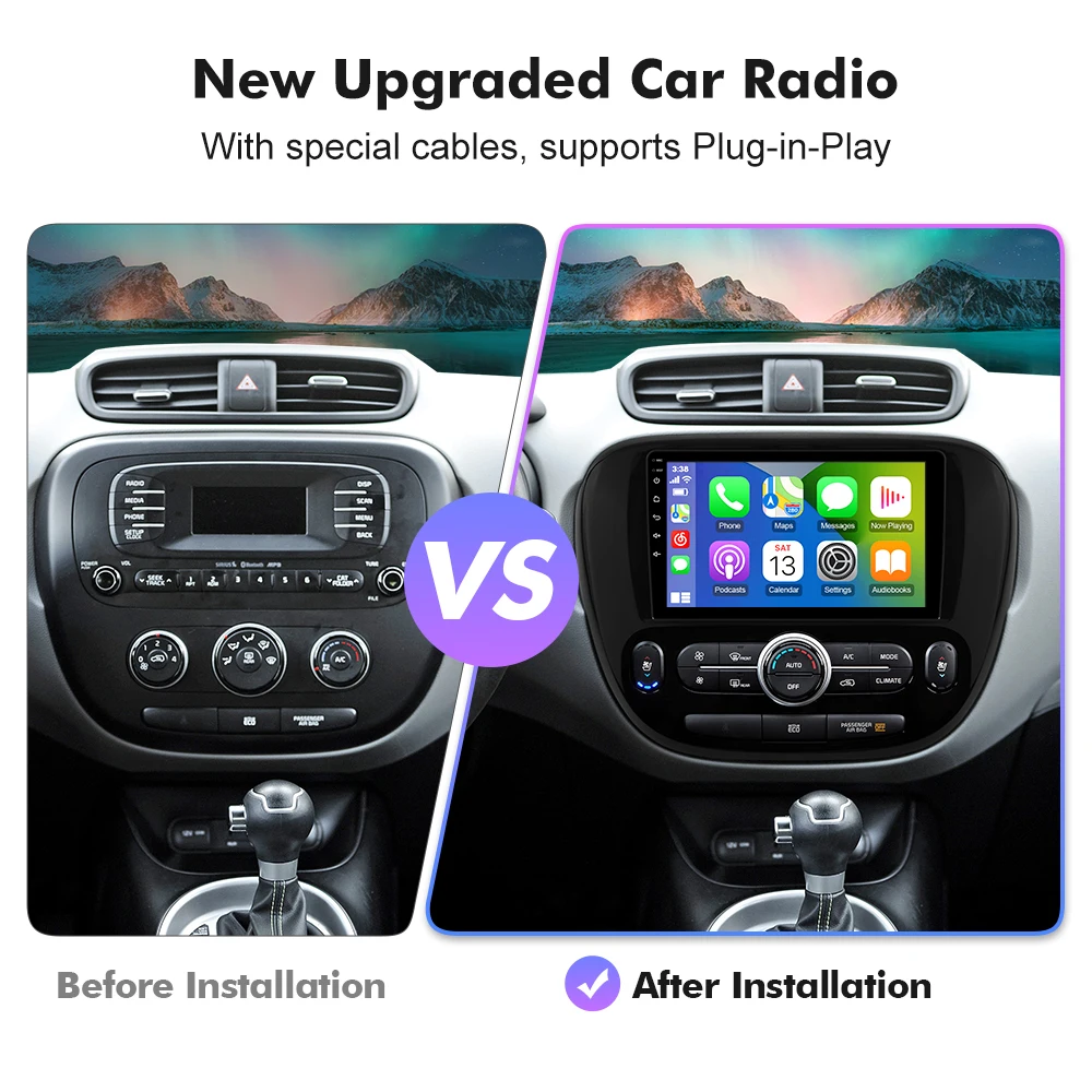 EBILAEN Android 13.0 Car Radio For KIA Soul 2014-2019 Multimedia Player Navigation GPS Carplay BT WIFI GPS FM