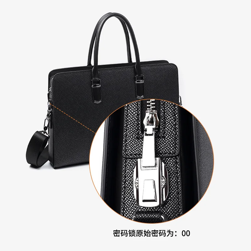 Borsa di fascia alta Borsa casual da lavoro Alla moda Premium Feel Lucchetto a combinazione Valigetta da uomo in vera pelle da uomo
