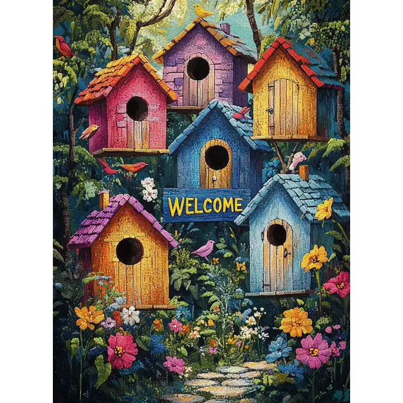 

CHENISTORY 5D DIY Diamond Painting House Landscape Full Square Round Diamond Embroidery Rhinestones Mosaic Home Decoration