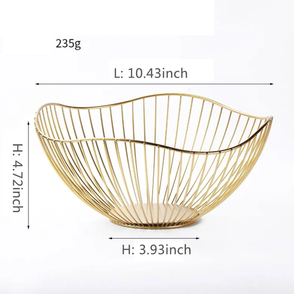 Metal Fruit Basket Simple Fruit Basin Multi-Size Iron Snack Bread Vegetable Storage Bowls Kitchen Eggs Dessert Holder Organizer