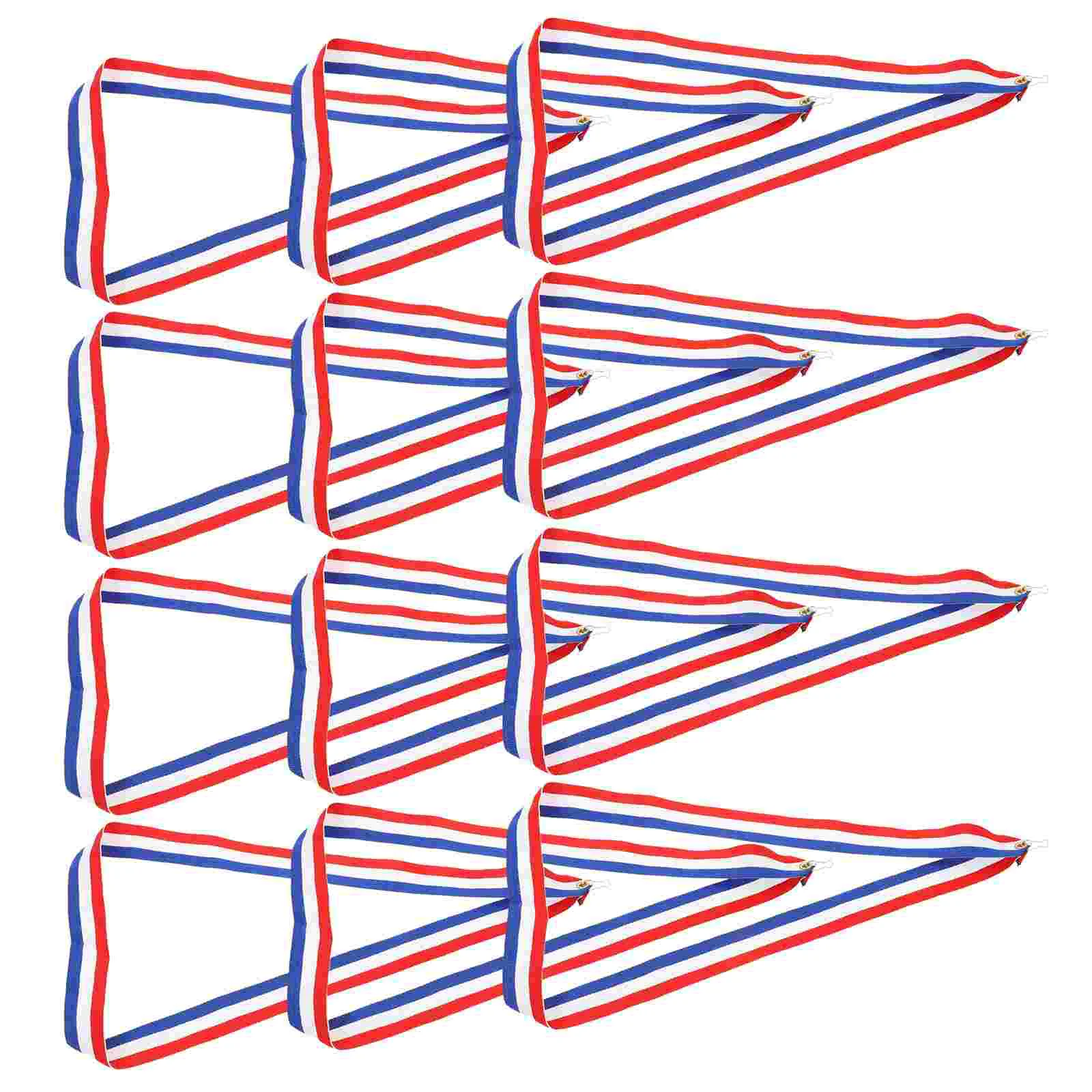 12 Pcs Medal Lanyard Multi-function Neck Ribbon Sports Meeting Award Straps Ribbons with Clip Competition Party Tie