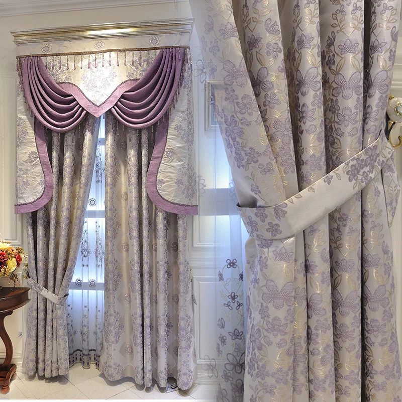 

Upscale European Jacquard Luxury Blackout Curtains for Bedroom Window Curtain Living Room Fashion Voile Lace Curtains