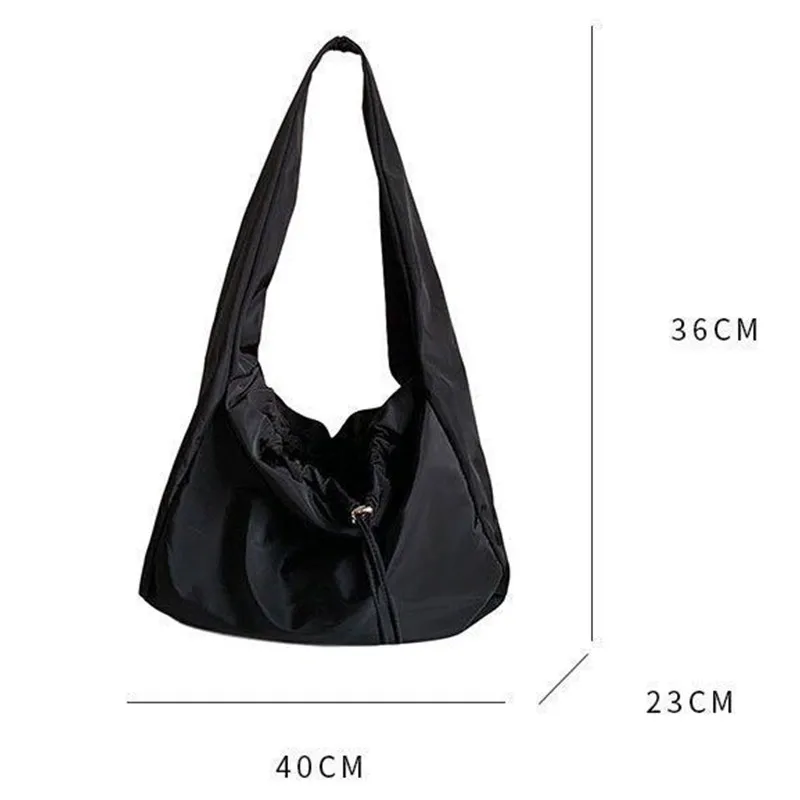 Women Bag New Nylon Bucket Fashion Solid Zipper SOFT Shoulder Bag Purses and Handbags Luxury Designer Black Tote Bag сумка