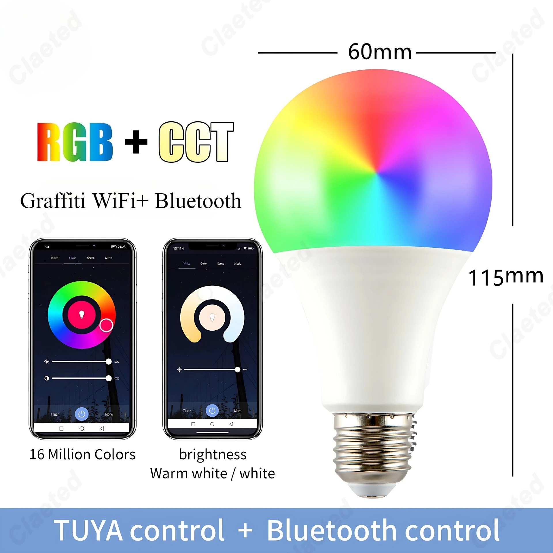 

AC 220V 110V WiFi Smart Graffiti Light Bulb Alexa Voice Control RGB Dimming and Color Matching Wifi Smart Led Light Bulb