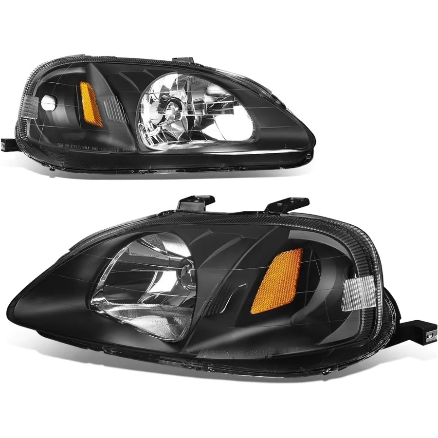 

Headlights Assembly Compatible with 1999 2000 Honda Civic EJ EK EM Driver and Passenger Side Halogen Headlamps Replacement for