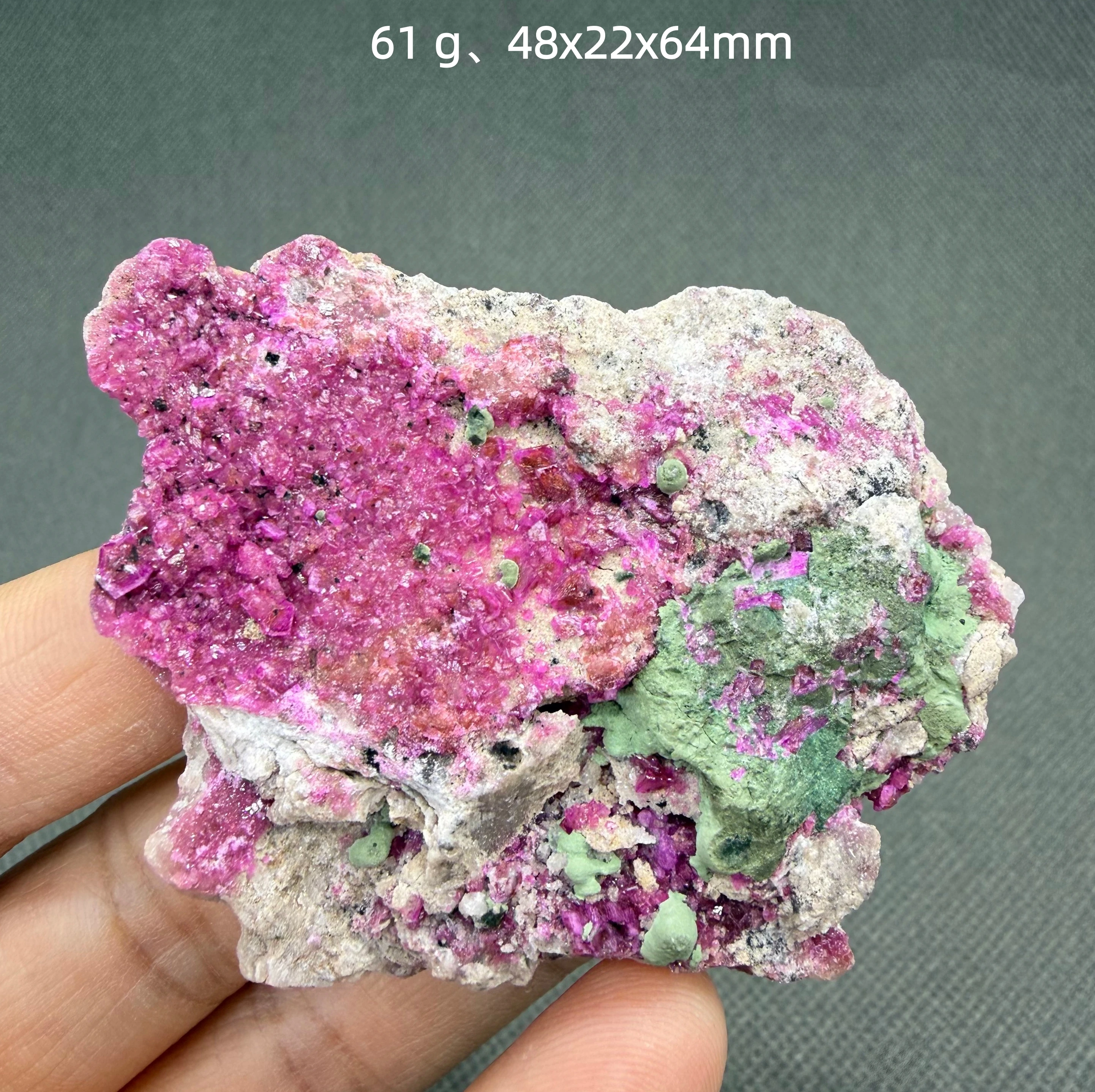 Cobaltocalcite with Malachite association Pink Green Crystal Cluster Mineral Specimen Rare