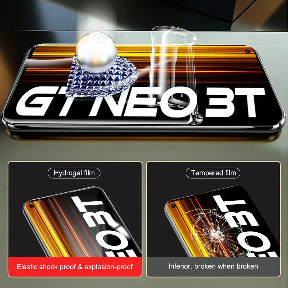 3Pcs 999D Glue Curved Soft Films For Realme GT Neo 3T Hydrogel Film Ralme GTNeo 3T Neo3T GTNeo3T 2022 Screen Protector Not Glass