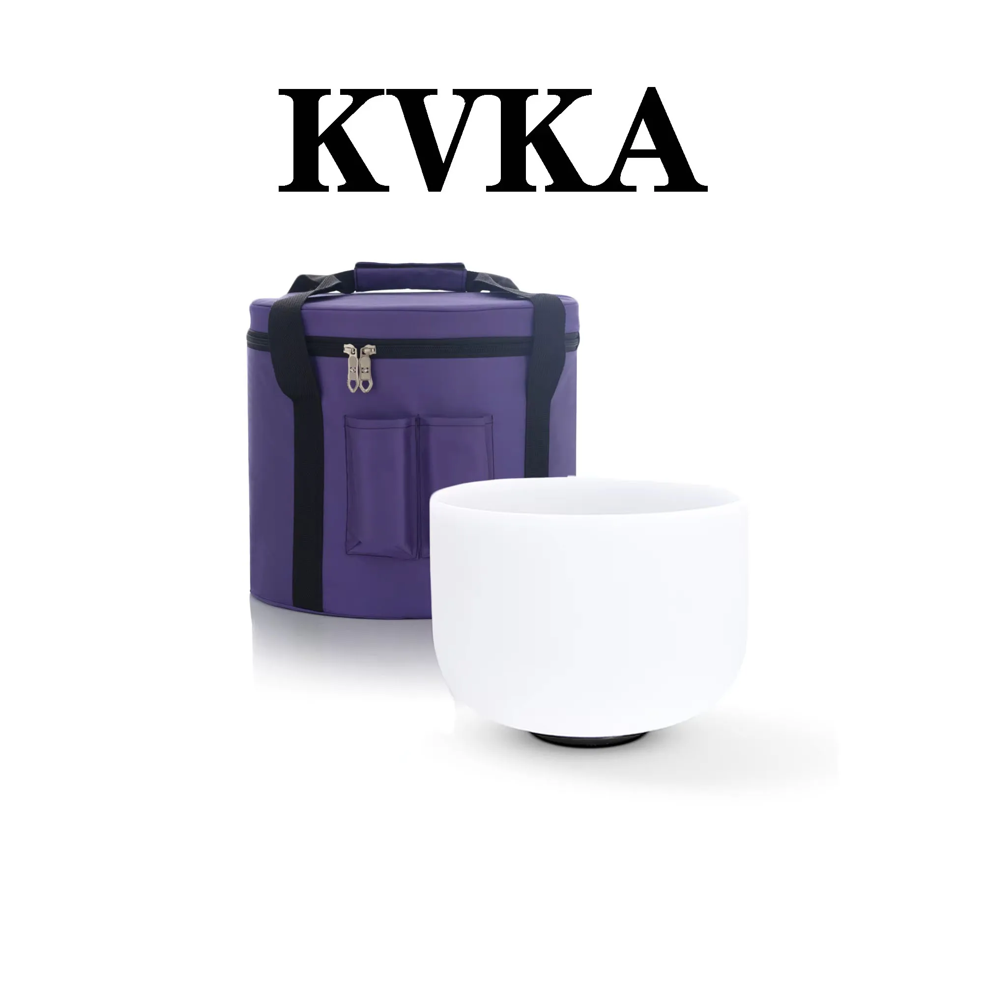 KVKA 11 Inch Note Perfect Sound C/D/E/F/G/A/B Chakra Frosted Quartz Crystal Singing Bowl with Free Bag