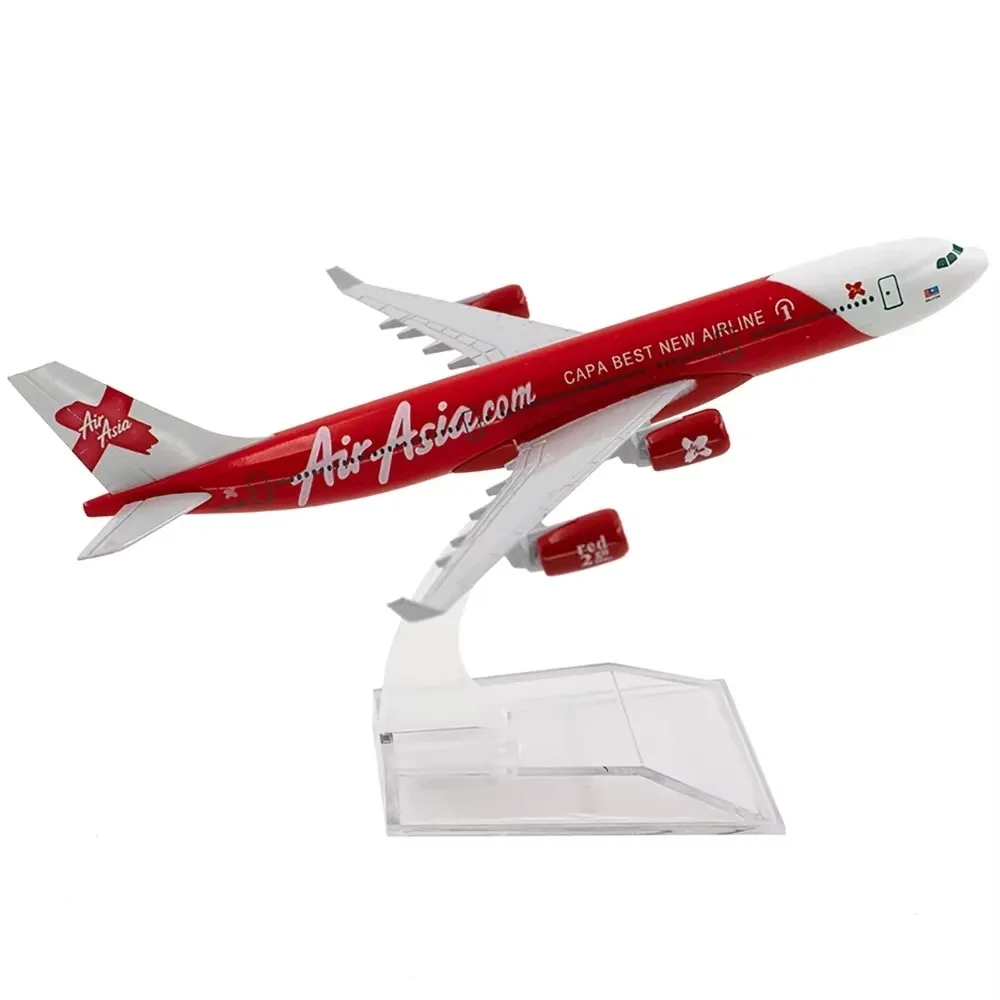 16cm Air Asia A340 Airbus 1:400 Scale 340 Airline Die-cast Metal Alloy Airplane Model Toy