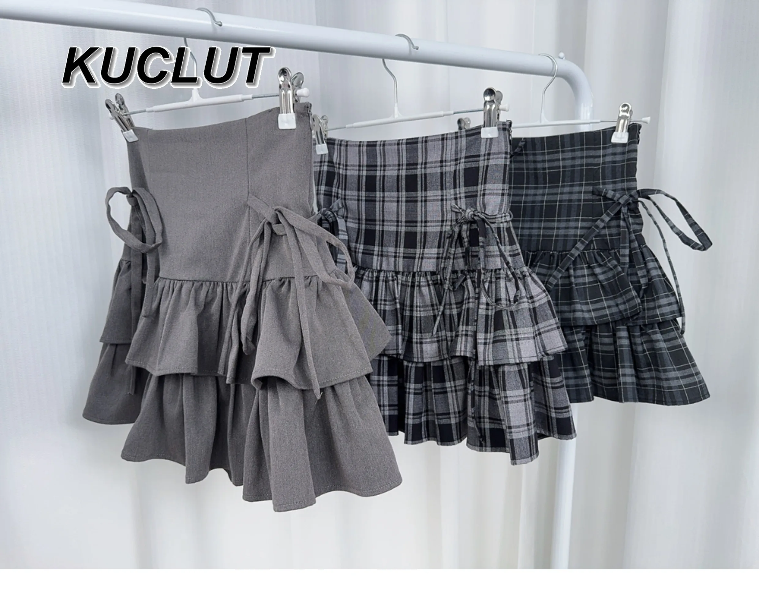

Japanese Niche Skirts Women Summer New Mines Bow Sweet Fluffy Plaid Skirt Female College Style High Waist Slim Short Cake Skirt