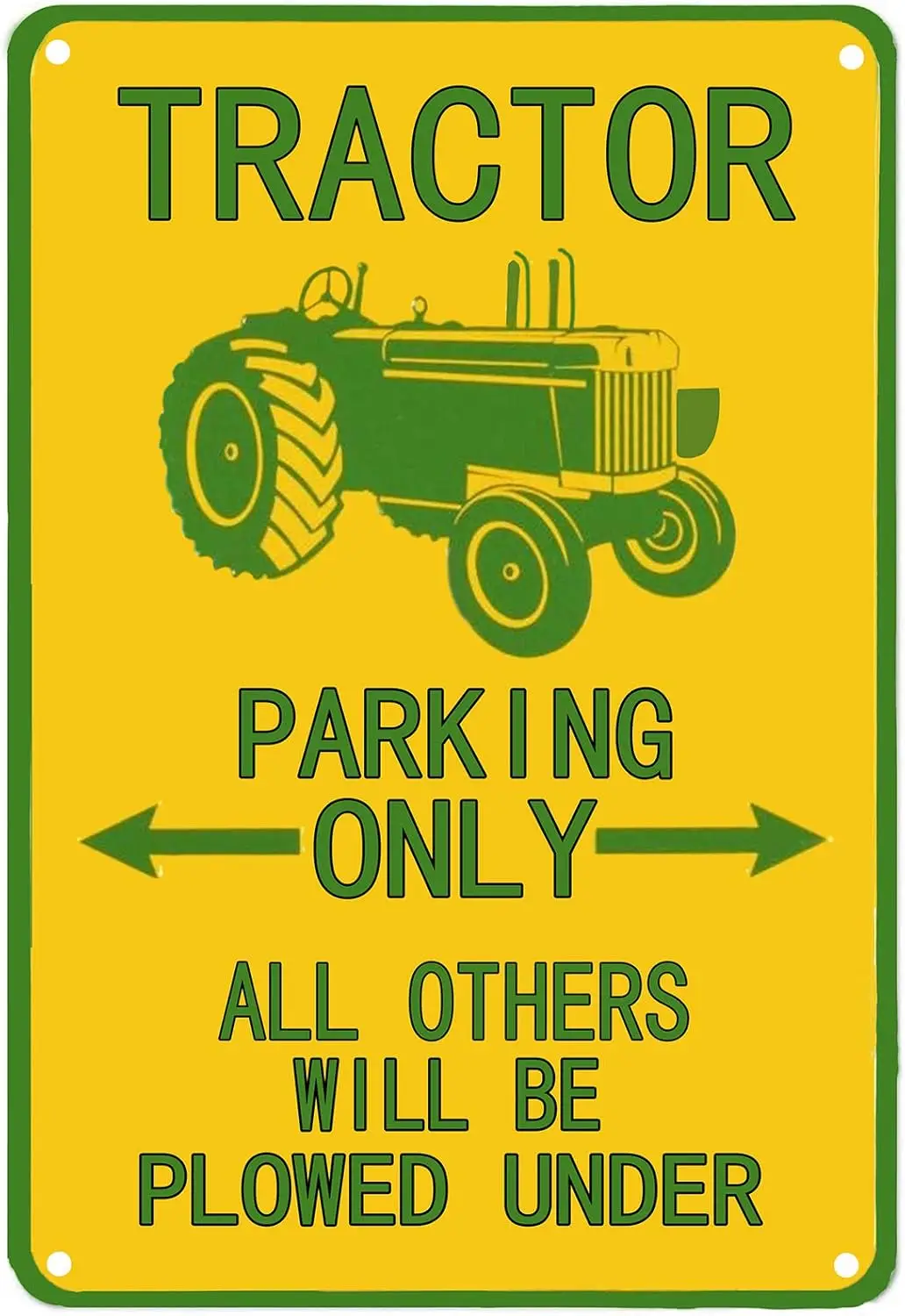 Tin Sign For Tractor Sign Parking Only All Others Will Be Plowed Under Outdoor Garden Metal Vintage Garage Wall Signs Retro Deco
