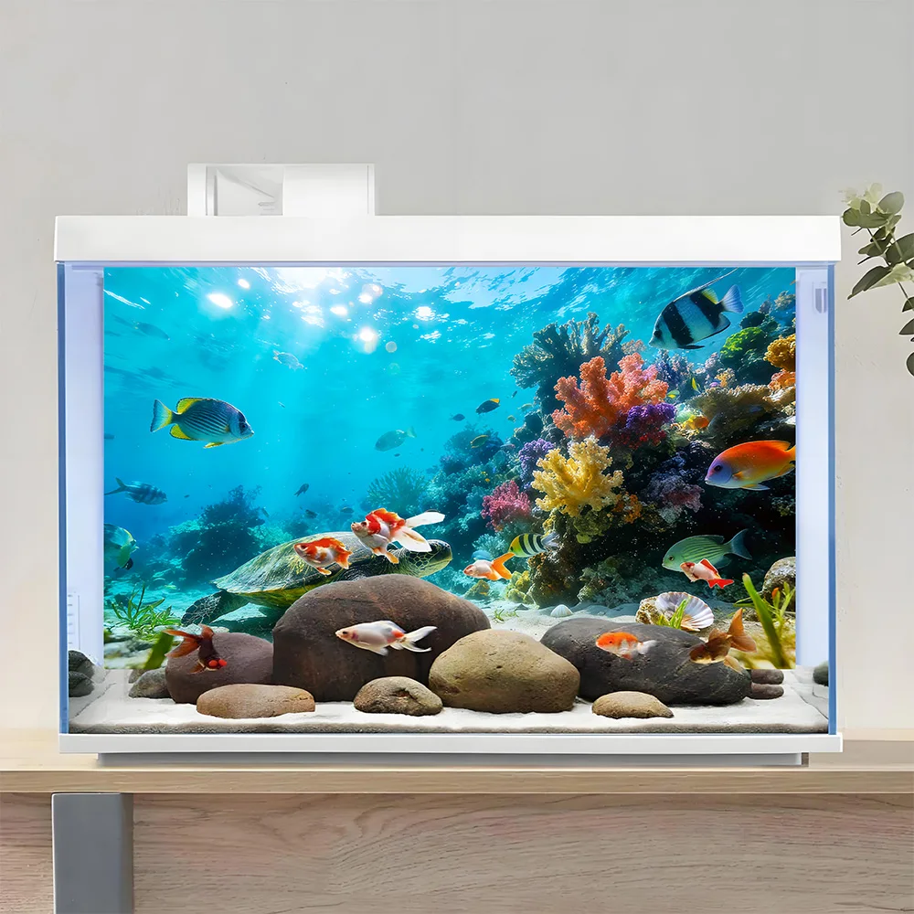 Flussbett-Treibholz, Aquarium-Hintergrundbild, Aquarium-Hintergrundaufkleber, Selbstklebend, Aquarium-Landschaftsgestaltung Dekor – Detail 32