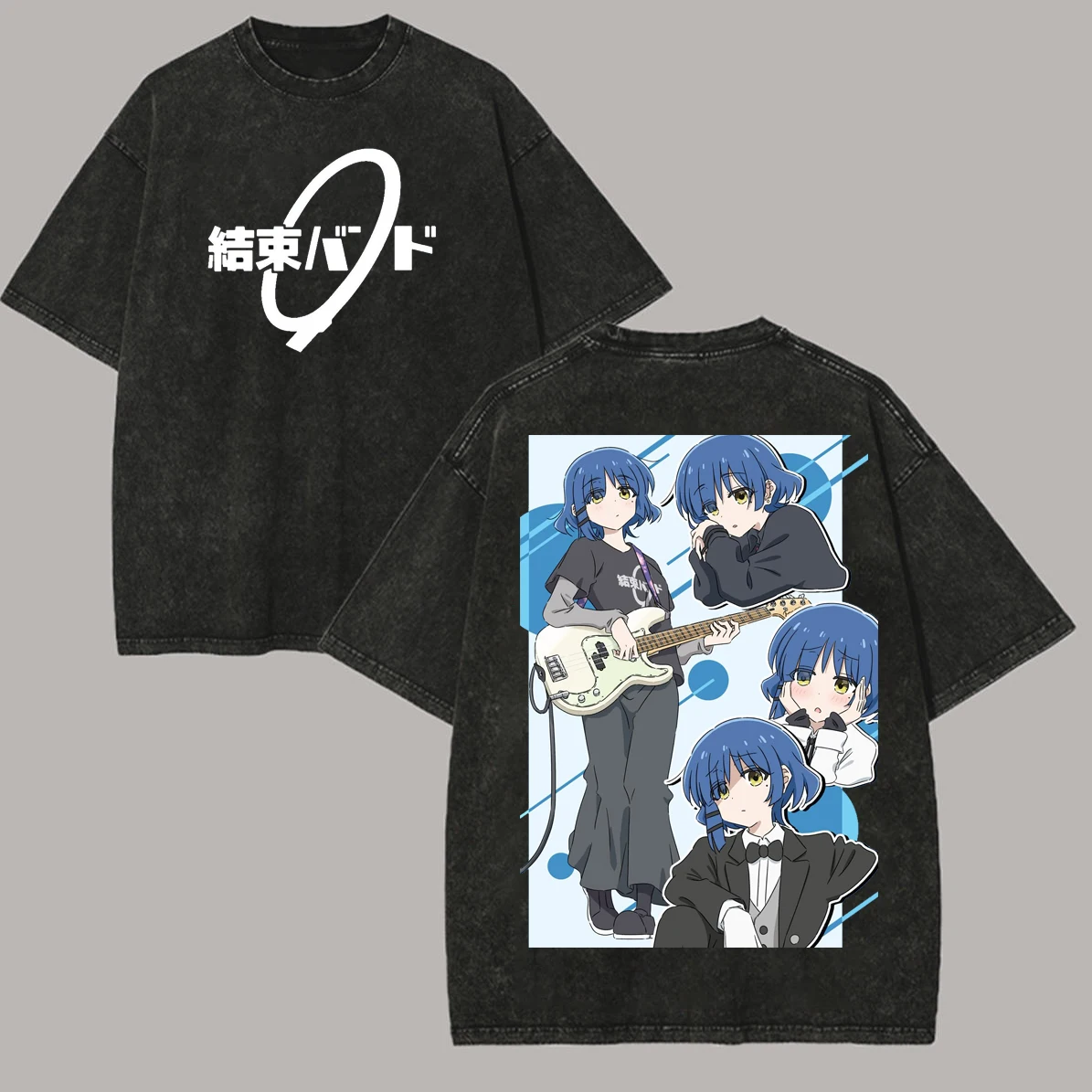 Harajuku Anime Introvert Bocchi The Rock Yamada Ryo Washed T Shirt Men Simple Summer T Shirts  Fashion Tshirt for Couple Top Tee