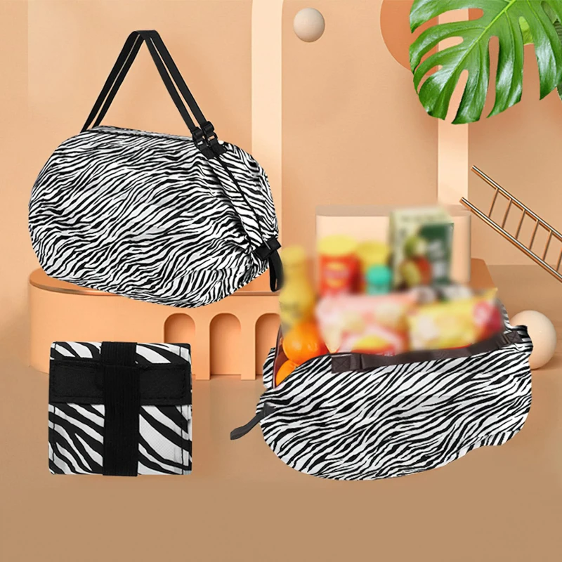 1 Stück faltbare Einkaufstaschen, faltbare Aufbewahrungstasche mit Griff, tragbare Reise-Tarnhandtaschen, große Kapazität, Nylontasche – Detail 1