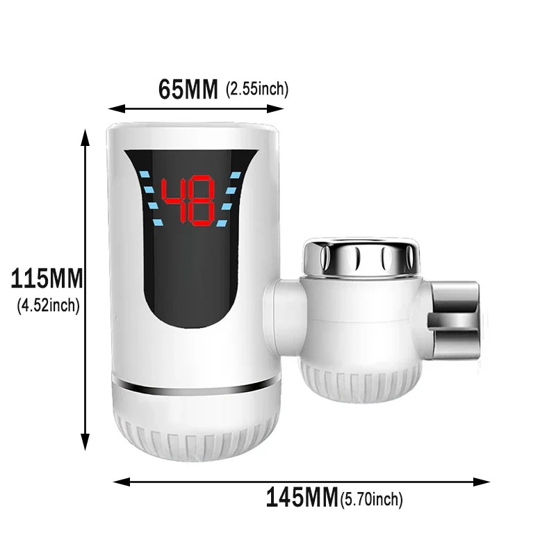 Calentador de agua eléctrico sin tanque, grifo de calefacción instantánea de 50 grados, doble uso, frío, cocina