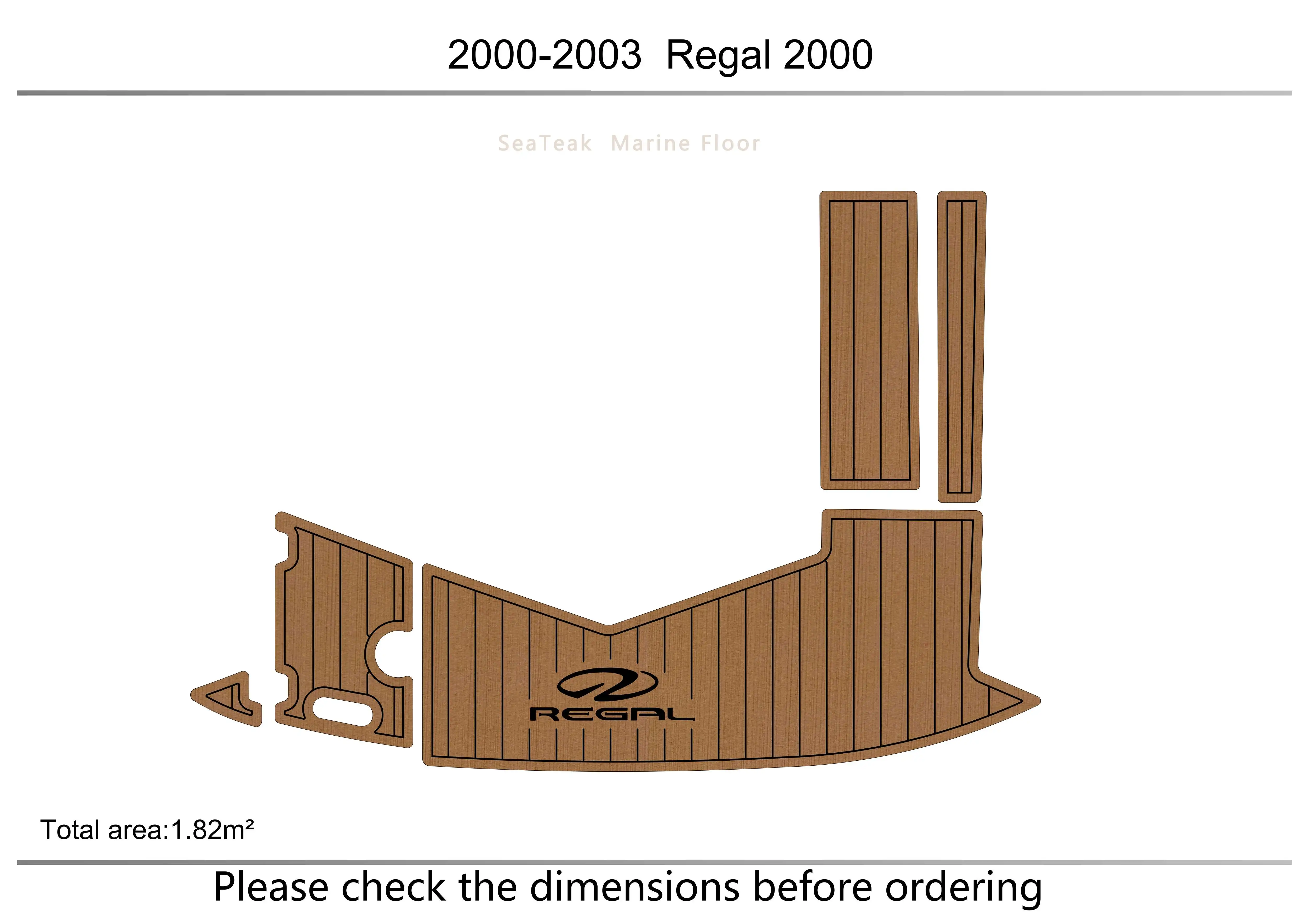 

2000-2003 Regal 2000 Swimming platform1/4" 6mm EVA FAUX Water Ski Yacht Fishing Boat Non-slip mat floor