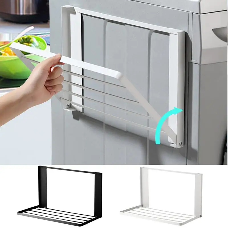 universal Magnetic free from holes folding shelf washing machine refrigerator side hanger storage shelf Kitchen storage shelf