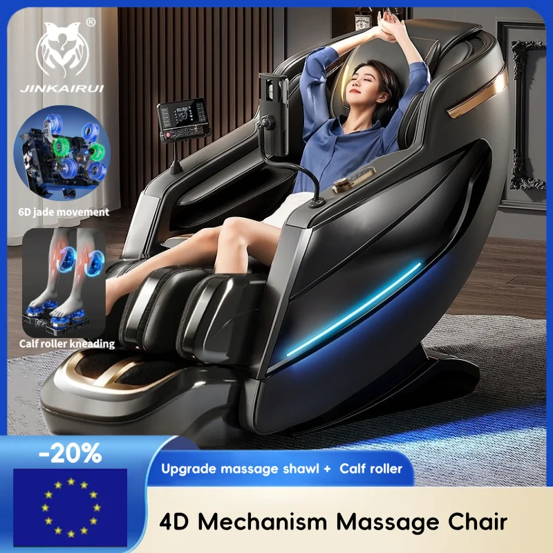4D آلية تدليك كرسي التايلاندية العميقة تمتد LCD شاشة تعمل باللمس العجل الأسطوانة وسادة هوائية ضغط العجن صفر الجاذبية الاسترخاء #1